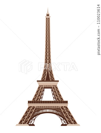 Eiffel Tower vector icon. World famous France tourist attraction symbol. International architectural monument isolated on white background. Vector illustration 110023614