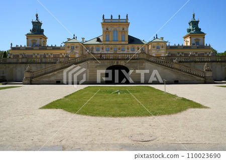 Courtyard at palace in Wilanow in Warsaw capital city in Poland Courtyard at palace in Wilanow in Warsaw capital city in Poland 110023690