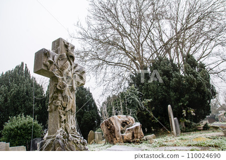 A British cemetery turned white by frost, in a town on the outskirts of London A British cemetery turned white by frost, in a town on the outskirts of London 110024690