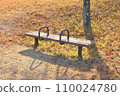 Bench exposed to the western sun 110024780