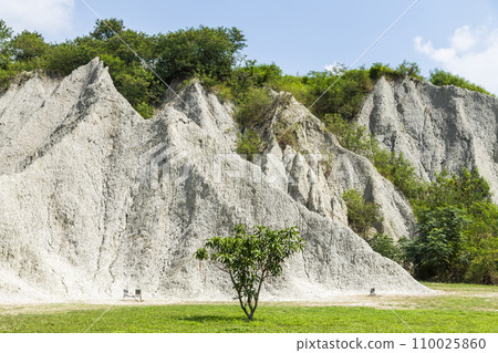 Badlands Geological landscape of Tianliao Moon World Scenic Area in Kaohsiung, Taiwan. it's famous for its similarity to the landscape of the Moon's surface. 110025860