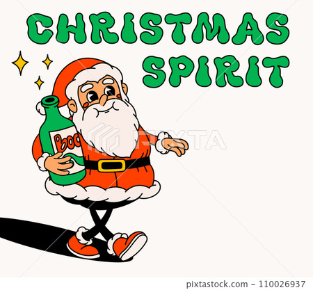 Christmas spirit humor poster template vector illustration. Christmas spirit humor poster template vector illustration. 110026937