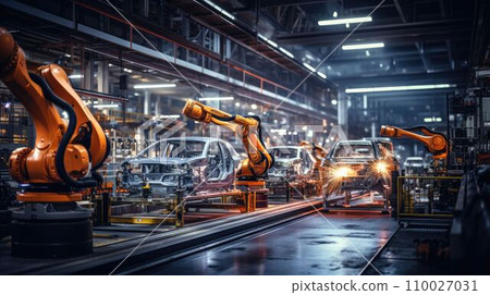 Factory equipment with large machines lined up Factory equipment with large machines lined up 110027031