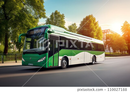 Image of a bus running in the city 05 Image of a bus running in the city 05 110027188