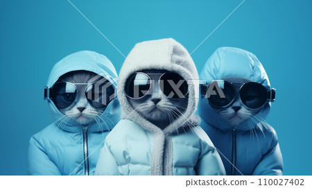 穿著羽絨外套的小貓 穿著羽絨外套的小貓 110027402