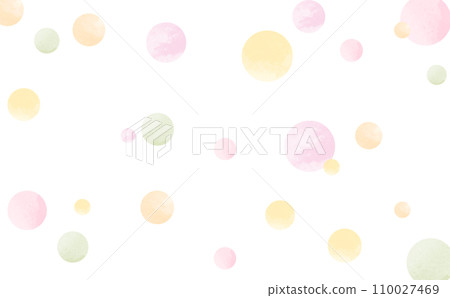 水彩風格圓點的春季色框插圖 110027469