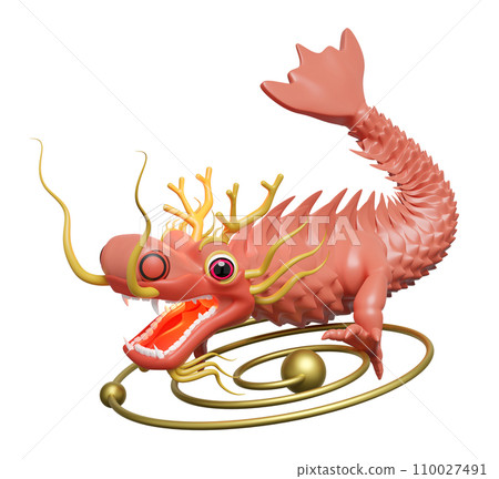 3d chinese new year 2024 capricorn isolated. 3d render illustration 110027491