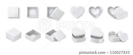 Gift boxes variations realistic vector illustration big set 110027835