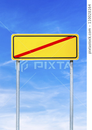 Crossed road sign over blue sky Crossed road sign over blue sky 110028164