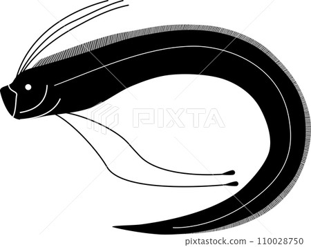 Monochrome illustration of oarfish 110028750