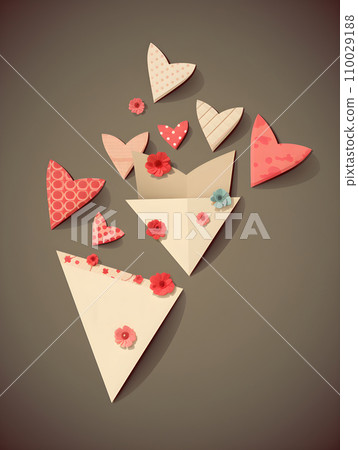 Colorful simple decoration illustration for love expression, romantic, valentine, engagement, wedding, anniversary, invitation draft, greetings card, and gift card template. 110029188