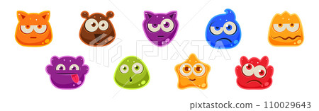 Funny Jelly Character Snout and Face Vector Set Funny Jelly Character Snout and Face Vector Set 110029643