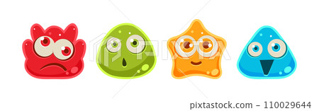 Funny Jelly Character Snout and Face Vector Set 110029644