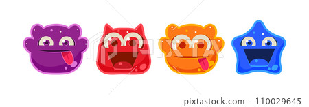 Funny Jelly Character Snout and Face Vector Set Funny Jelly Character Snout and Face Vector Set 110029645