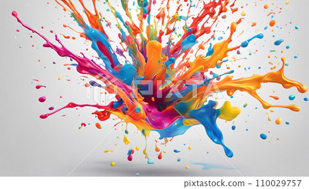Colorful ink material that fell and splattered on the floor 110029757
