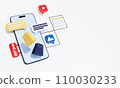Smartphone shopping service, mobile app concept, 3d render 110030233