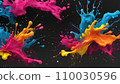 Material with colorful ink splashes 110030596