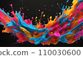 Material with colorful ink splashes 110030600