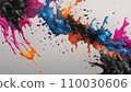 Material with colorful ink splashes 110030606