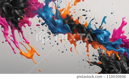 Material with colorful ink splashes Material with colorful ink splashes 110030606