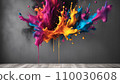 Material with colorful ink splashes 110030608