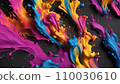Material with colorful ink splashes 110030610