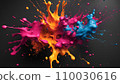 Material with colorful ink splashes 110030616