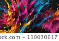 Material with colorful ink splashes 110030617