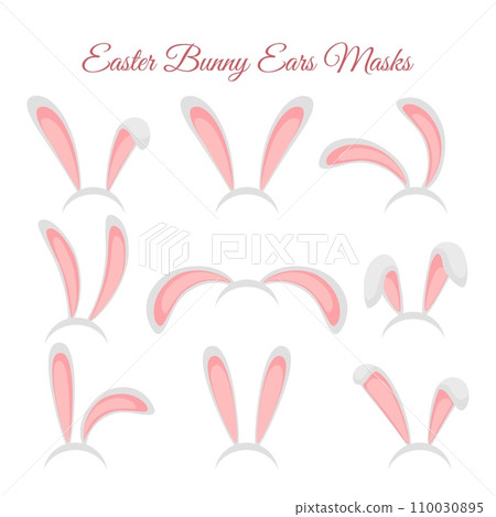 Easter bunny ears mask set 110030895