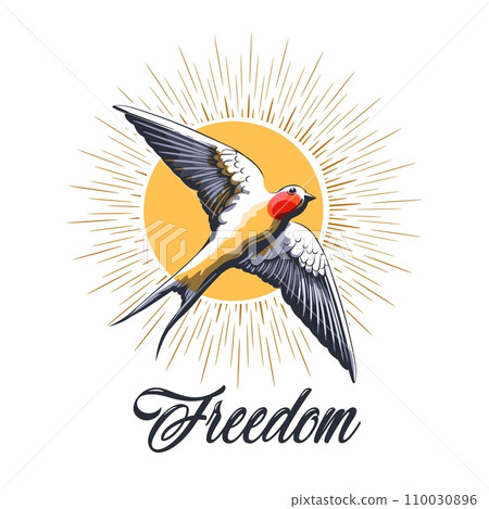 Flying swallow color tattoo 110030896