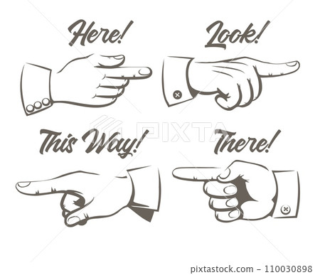 Hand with pointing finger sketch Hand with pointing finger sketch 110030898