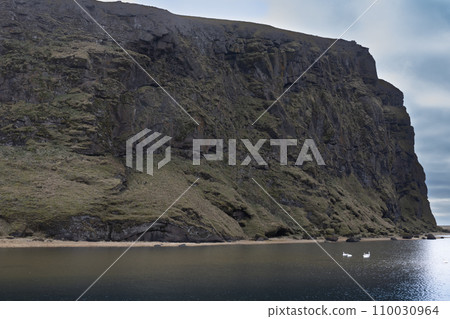 Cliffs of the Atlantic ocean, Reynisfjara beach, Vik, Iceland Cliffs of the Atlantic ocean, Reynisfjara beach, Vik, Iceland 110030964