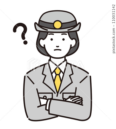 簡單人物插畫雙臂交叉的女警察 簡單人物插畫雙臂交叉的女警察 110031142