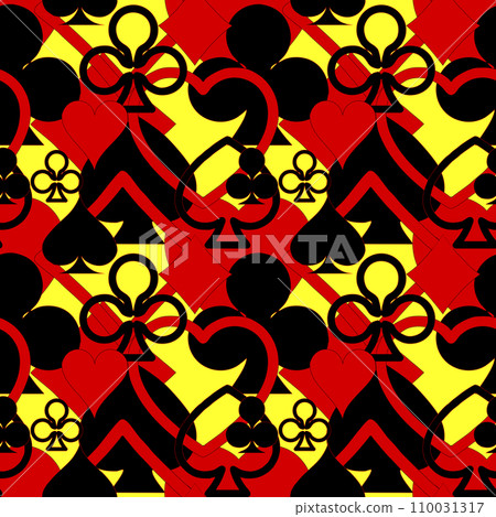 abstract seamless black and red pattern of different card suits, texture, design abstract seamless black and red pattern of different card suits, texture, design 110031317