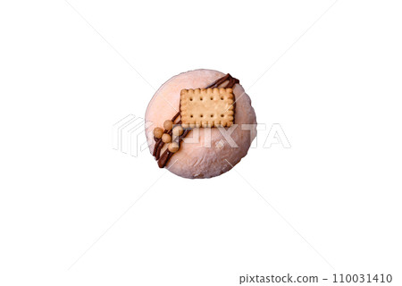 Delicious sweet colorful mochi desserts or ice cream with rice dough and toppings Delicious sweet colorful mochi desserts or ice cream with rice dough and toppings 110031410