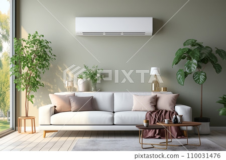 Room with air conditioner/sofa “AI generated image” 110031476