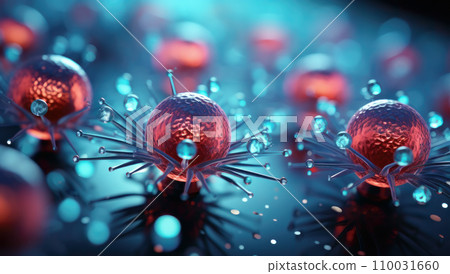 Real picture of virus under microscope 110031660
