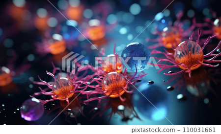 Real picture of virus under microscope 110031661