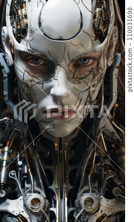 Cyborg with human and machine body parts Cyborg with human and machine body parts 110031698