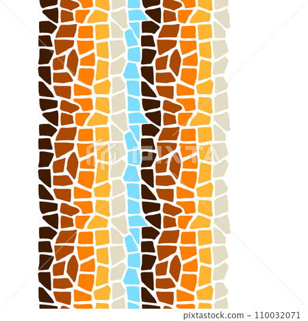 Decorative mosaic pattern. Ceramic antique stone ornament. 110032071