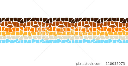 Decorative mosaic pattern. Ceramic antique stone ornament. Decorative mosaic pattern. Ceramic antique stone ornament. 110032073