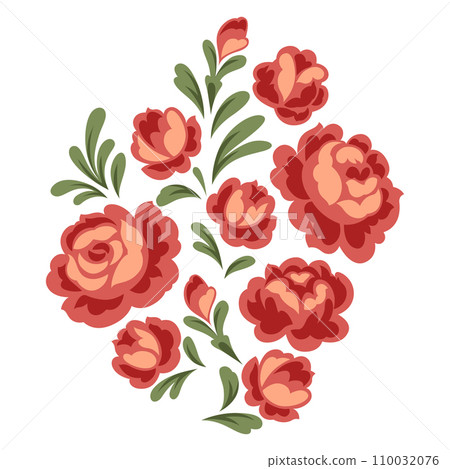 Background with baroque flowers. Beautiful decorative vintage plants and leaves. 110032076