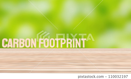 The  carbon footprint wood for climate change or eco concept 3d rendering. 110032197