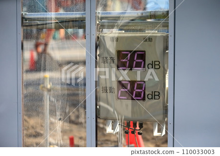 Noise vibration level indicator at construction site 110033003