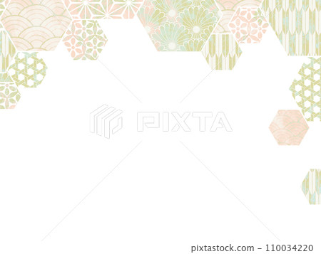 Hexagonal Japanese pattern frame, background 110034220