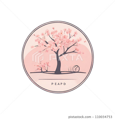 Illustration of cherry blossoms in full bloom 110034753