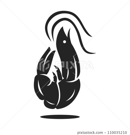 Shrimp Logo template Isolated. Brand Identity. Icon Abstract Vector graphic Shrimp Logo template Isolated. Brand Identity. Icon Abstract Vector graphic 110035210