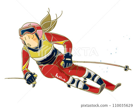 mogul ski illustration 110035629