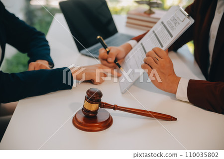 Lawyer, legal advisor, businessman brainstorming information on agreement details Business contracts in legal processing books for accuracy in contract documents. joint financial investment. Lawyer, legal advisor, businessman brainstorming information on agreement details Business contracts in legal processing books for accuracy in contract documents. joint financial investment. 110035802