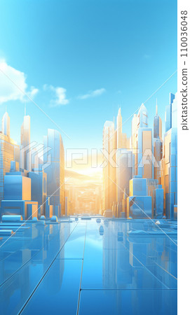 現代抽象的近未來城市 AI 圖像的俯視圖 現代抽象的近未來城市 AI 圖像的俯視圖 110036048